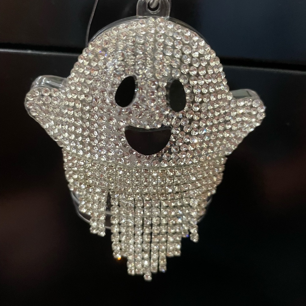 Rhinestone ghost pocketbac hand sanitizer holder